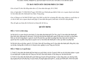 Quyết định 46/2005/QĐ-UBND chức năng nhiệm vụ sở du lịch Cần Thơ