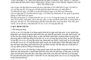 Thông tư liên tịch 20/2005/TTLT-BYT-BTC hướng dẫn thực hiện đấu thầu cung ứng thuốc trong  cơ sở y tế công lập