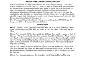 Quyết định 90/2005/QĐ-UBND thành lập Chi cục Thuỷ sản thành phố Đà Nẵng