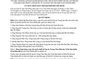 Quyết định 131/2005/QĐ-UBND thành lập Ban Giám khảo cuộc thi tuyển thiết kế dự án Trung tâm Hội chợ triển lãm Quốc tế tại Khu đô thị mới Nam thành phố