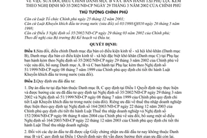 Quyết định 190/2005/QĐ-TTg địa bàn điều kiện kinh tế xã hội khó khăn sửa đổi danh mục B C hướng dẫn Nghị định 35/2002-Cp