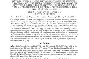 Nghị quyết 34/2005/NQ-HĐND phụ cấp tạm thời hàng tháng đối với Tổ trưởng Tổ phó