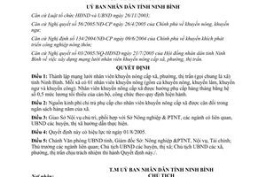 Quyết định 1670/QĐ-UB 2005 thành lập mạng lưới nhân viên khuyến nông xã phường thị trấn Ninh Bình
