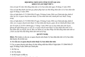 Nghị quyết 55/2005/NQ-HĐND cơ cấu cơ quan chuyên môn thuộc UBND Tuyên Quang