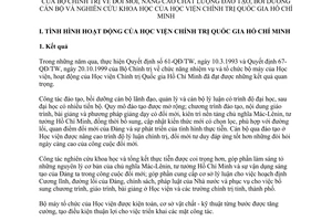 Nghị quyết 52-NQ/TW năm 2014 đổi mới nâng cao đào tạo bồi dưỡng cán bộ Học viện Chính trị Hồ Chí Minh