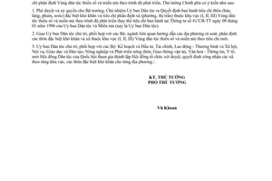 Công văn 1062/TTg-DP Tiêu chí phân định Vùng dân tộc thiểu số và miền núi