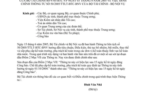 công văn 9765/BTC-VP đính chính TT 50/2005/TTLT-BTC-BNV