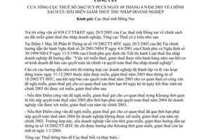 Công văn 2662/TCT-PCCS chính sách ưu đãi miễn giảm thuế thu nhập doanh nghiệp
