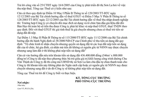 Công văn 2705/TCT-PCCS thu nộp thuế