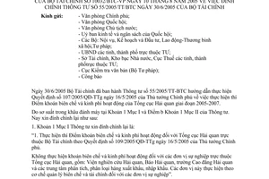 Công văn 10032/BTC-VP đính chính TT 5/2005/TT/BTC