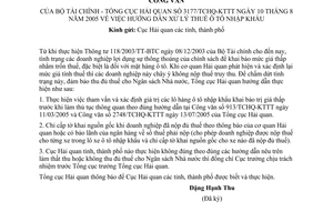 Công văn 31777/TCHQ-KTTT hướng dẫn xử lý thuế ô tô nhập khẩu