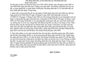 Công văn 1156/TTg-KTTH điều hành ngân sách nhà nước 5 tháng cuối năm 2005