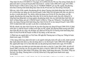 Công văn 5626/BKH-TM&DV Thực hiện Chỉ thị 49/2004/CT-TTg phát triển dịch vụ trong kế hoạch phát triển kinh tế - xã hội