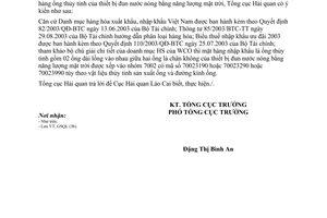 Công văn 3355 TCHQ/GSQL áp mã mặt hàng ống thủy tinh của thiết bị đun nước nóng bằng năng lượng mặt trời