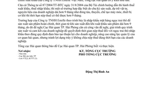 Công văn 3511/TCHQ-KTTTviệc kéo dài thời hạn nộp thuế mặt hàng ngọc trai thô nhập khẩu để sản xuất thành phẩm hoàn chỉnh xuất khẩu