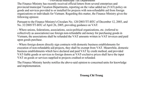 Official Dispatch No. 10513/BTC-TCT of August 22, 2005, on value added tax policy
