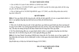 Quyết định 92/2005/QĐ-UB  chế độ công tác phí, chi hội nghị