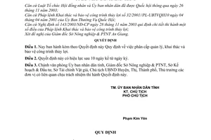 Quyết định 2194/2005/QĐ-UBND phân cấp quản lý, khai thác, bảo vệ công trình thủy lợi