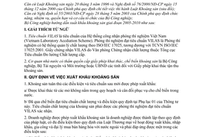 Thông tư 04/2005/TT-BCN hướng dẫn xuất khẩu khoáng sản giai đoạn 2005-2010