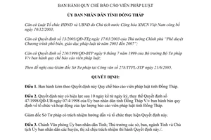 Quyết định 79/2005/QĐ-UBND quy chế báo cáo viên pháp luật tỉnh Đồng Tháp