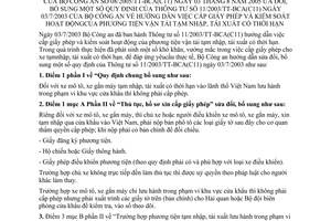 Thông tư 08/2005/TT-BCA(C11) cấp giấy phép kiểm soát hoạt động phương tiện vận tải tạm nhập tái suất thời hạn sửa đổi 11/2003/TT-BCA(C11)