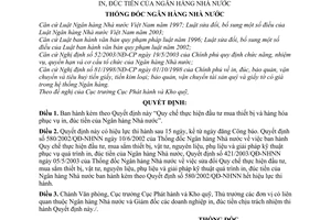 Quyết định 1145/2005/QĐ-NHNN Quy chế thực hiện đầu tư mua thiết bị hàng hóa phục vụ in đúc tiền của Ngân hàng Nhà nước