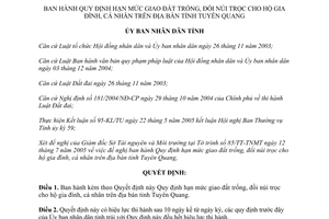 Quyết định 67/2005/QĐ-UBND hạn mức giao đất trống đồi núi trọc hộ gia đình cá nhân Tuyên Quang