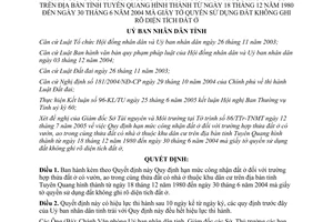 Quyết định 68/2005/QĐ-UBND hạn mức công nhận đất ở có vườn ao trong cùng thửa đất Tuyên Quang