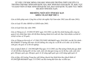 Nghị quyết 14/2005/NQ-HĐND cấp học bổng cho học sinh giỏi trường trung học