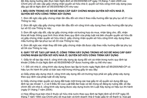 Thông tư 13/2005/TT-BXD hướng dẫn thực hiện Nghị định 95/2005/NĐ-CP cấp giấy chứng nhận quyền sở hữu nhà ở sở hữu công trình