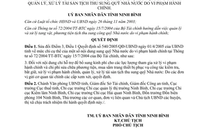 Quyết định 1745/QĐ-UBND sửa đổi Quyết định 540/2005/QĐ-UBND