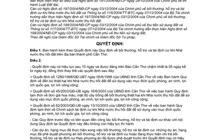 Quyết định 53/2005/QĐ-UB bồi thường, hỗ trợ và tái định cư Nhà nước thu hồi đất