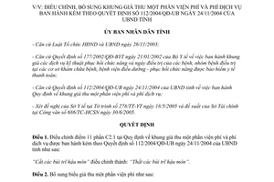 Quyết định 84/2005/QĐ-UBND giá thu viện phí phí dịch vụ kèm Quyết định 112/2004/QĐ-UB Bình Phước