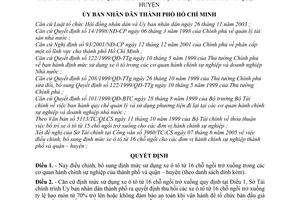 Quyết định 142/2005/QĐ-UBND điều chỉnh định mức sử dụng xe ô tô từ 16 chỗ ngồi