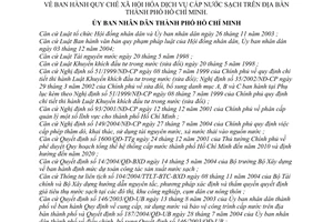 Quyết định 141/2005/QĐ-UBND Quy chế xã hội hóa dịch vụ cấp nước sạch địa bàn thành phố Hồ Chí Minh