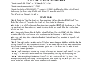 Quyết định 2499/2005/QĐ-UBND thành lập Viện Quy hoạch Xây dựng Thừa Thiên Huế