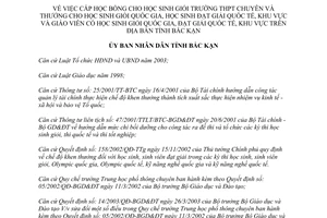 Quyết định 1857/2005/QĐ-UBND cấp học bổng cho học sinh giỏi trường trung học