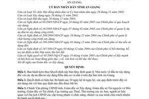 Quyết định 2222/2005/QĐ-UBND Quy định quản lý Nhà nước về đầu tư xây dựng đối với các dự án đầu tư xây dựng Khu dân cư và nhà ở trên địa bàn An Giang