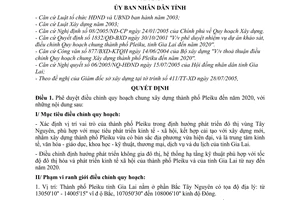 Quyết định 104/2005/QĐ-UBND điều chỉnh quy hoạch chung xây dựng thành phố Pleiku