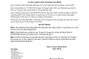 Quyết định 41/2005/QĐ-UBND chức năng nhiệm vụ quyền hạn cơ cấu tổ chức Sở Tư pháp Quảng Bình