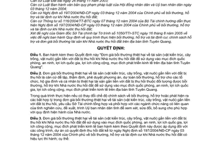 Quyết định 76/2005/QĐ-UBND  Đơn giá bồi thường thiệt hại về tài sản (vật kiến trúc, cây trồng, vật nuôi)  khi Nhà nước thu hồi đất