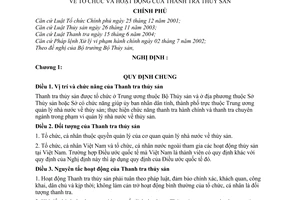 Nghị định 107/2005/NĐ-CP tổ chức hoạt động của Thanh tra thủy sản