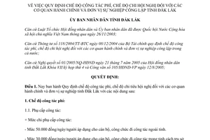 Quyết định 51/2005/QĐ-UBND quy định chế độ công tác phí chi hội nghị