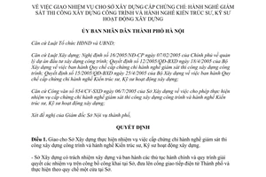 Quyết định 5893/QĐ-UB  giao nhiệm vụ cho Sở Xây dựng cấp chứng chỉ