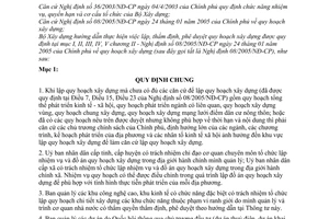 Thông tư 15/2005/TT-BXD hướng dẫn lập, thẩm định, phê duyệt quy hoạch xây dựng