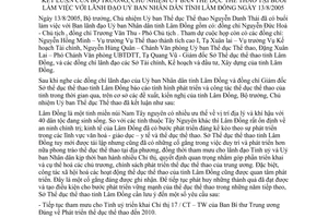 Thông báo 205/UBTDTT-TB kết luận Bộ trưởng, Chủ nhiệm Uỷ ban Thể dục Thể thao tại buổi làm việc lãnh đạo Uỷ ban Nhân dân tỉnh Lâm Đồng