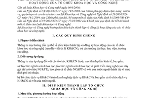 Thông tư 10/2005/TT-BKHCN hướng dẫn điều kiện thành lập đăng ký hoạt động tổ chức khoa học công nghệ