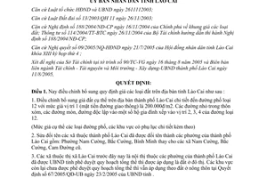 Quyết định 488/2005/QĐ-UBND bổ sung quy định giá đất trên địa bàn tỉnh Lào Cai