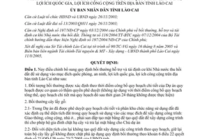 Quyết định 487/2005/QĐ-UBND điều chỉnh quy định bồi thường hỗ trợ và tái định cư