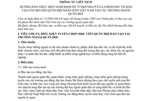 Thông tư liên tịch 119/2005/TTLT-BQP-BGD&ĐT-BKH&ĐT-BTC đào tạo cán bộ cho Quân đội nhân dân Việt Nam tại các trường ngoài quân đội